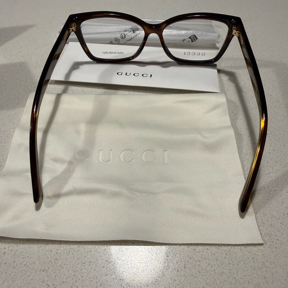 Gucci 55MM Cat Eye Tortoiseshell Women's Glasses - Picture 6 of 9